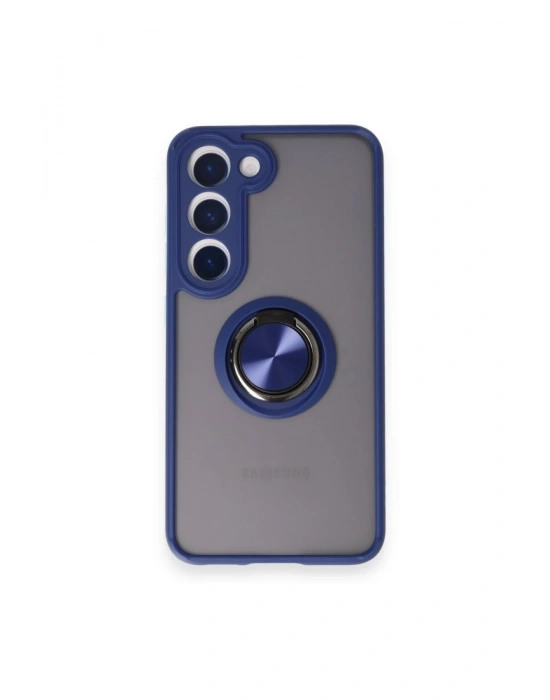 Newface Samsung Galaxy M15 Kılıf Montreal Yüzüklü Silikon Kapak - Lacivert