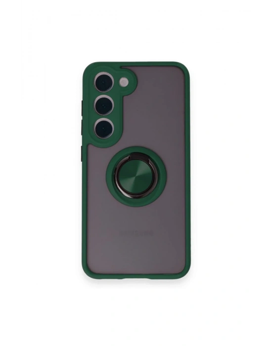 Newface Samsung Galaxy M15 Kılıf Montreal Yüzüklü Silikon Kapak - Yeşil