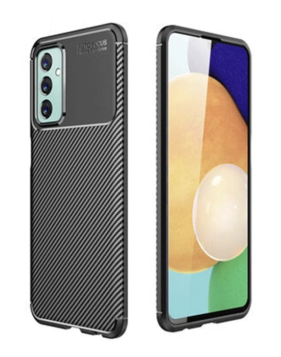 Newface Samsung Galaxy M23 Kılıf Auto Focus Karbon Kapak - Siyah