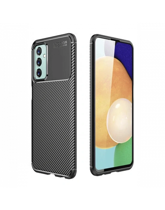 Newface Samsung Galaxy M23 Kılıf Auto Focus Karbon Kapak - Siyah