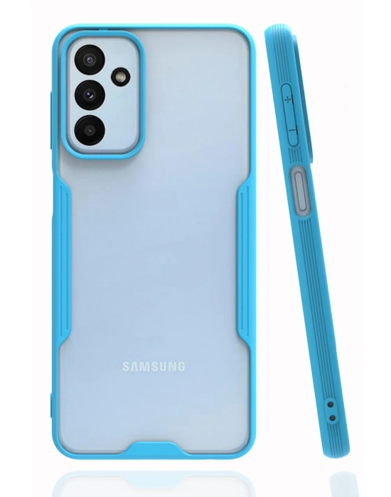 Newface Samsung Galaxy M23 Kılıf Platin Silikon - Mavi