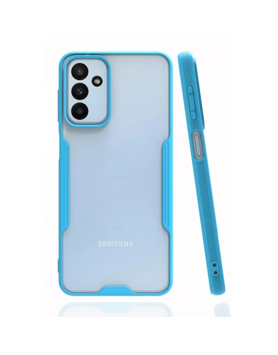 Newface Samsung Galaxy M23 Kılıf Platin Silikon - Mavi