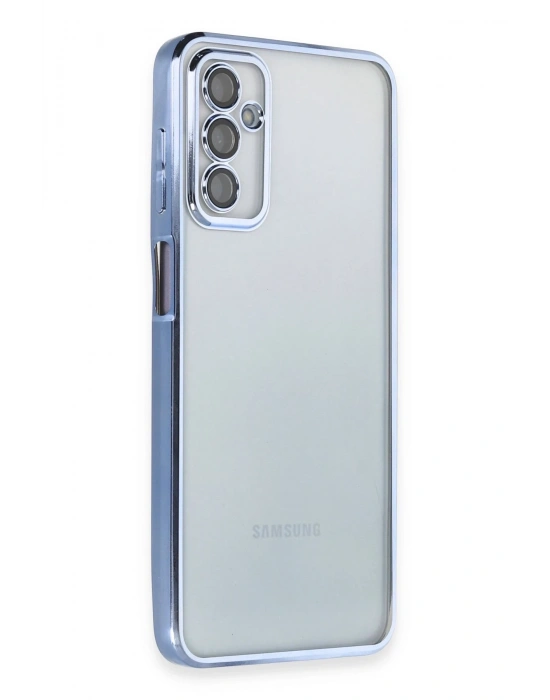 Newface Samsung Galaxy M23 Kılıf Razer Lensli Silikon - Açık Mavi