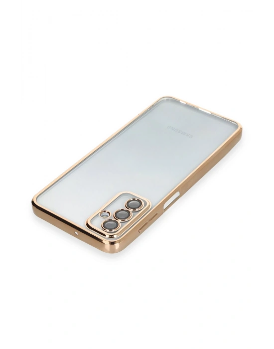 Newface Samsung Galaxy M23 Kılıf Razer Lensli Silikon - Gold