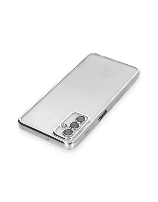 Newface Samsung Galaxy M23 Kılıf Razer Lensli Silikon - Gümüş