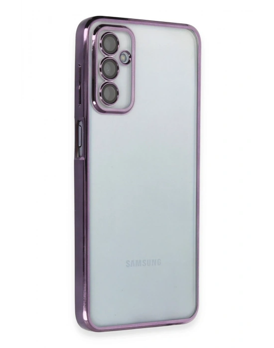 Newface Samsung Galaxy M23 Kılıf Razer Lensli Silikon - Mor