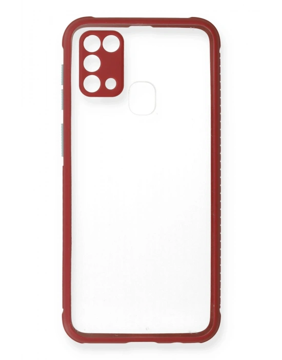 Newface Samsung Galaxy M31 Kılıf Miami Şeffaf Silikon - Fuşya