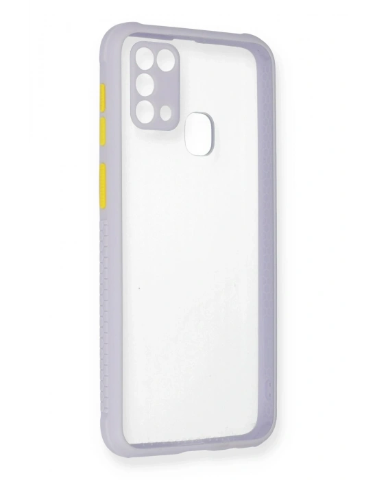 Newface Samsung Galaxy M31 Kılıf Miami Şeffaf Silikon - Lila