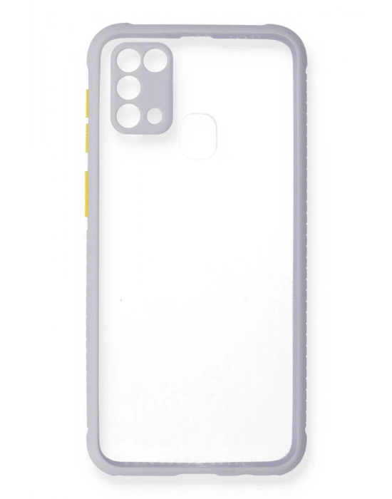 Newface Samsung Galaxy M31 Kılıf Miami Şeffaf Silikon - Lila