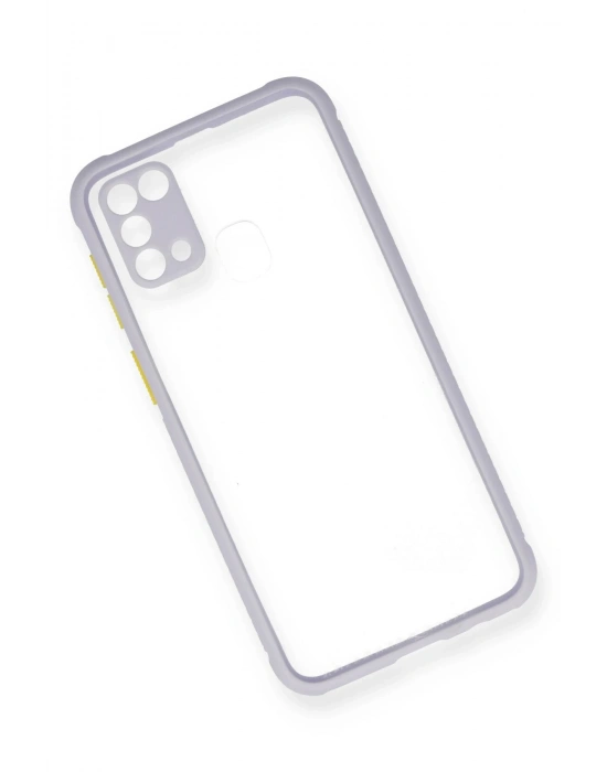 Newface Samsung Galaxy M31 Kılıf Miami Şeffaf Silikon - Lila