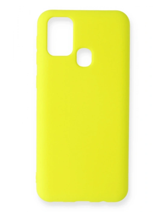 Newface Samsung Galaxy M31 Kılıf Nano içi Kadife Silikon - Sarı