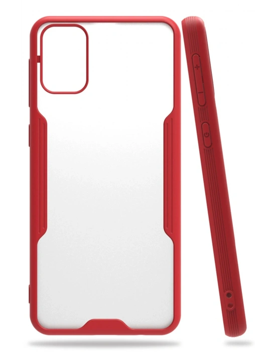 Newface Samsung Galaxy M31 Kılıf Platin Silikon - Kırmızı