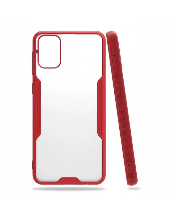 Newface Samsung Galaxy M31 Kılıf Platin Silikon - Kırmızı