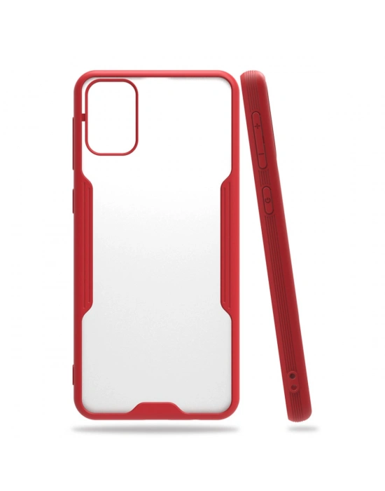 Newface Samsung Galaxy M31 Kılıf Platin Silikon - Kırmızı