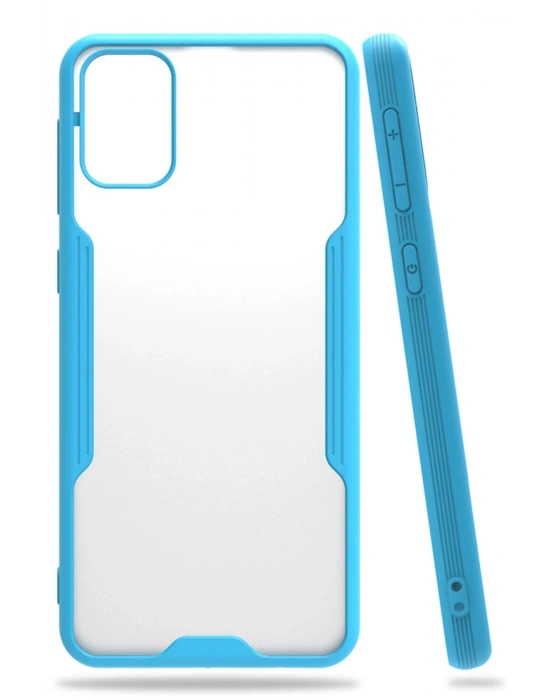 Newface Samsung Galaxy M31 Kılıf Platin Silikon - Mavi