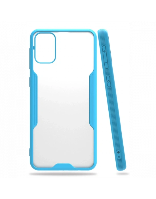Newface Samsung Galaxy M31 Kılıf Platin Silikon - Mavi