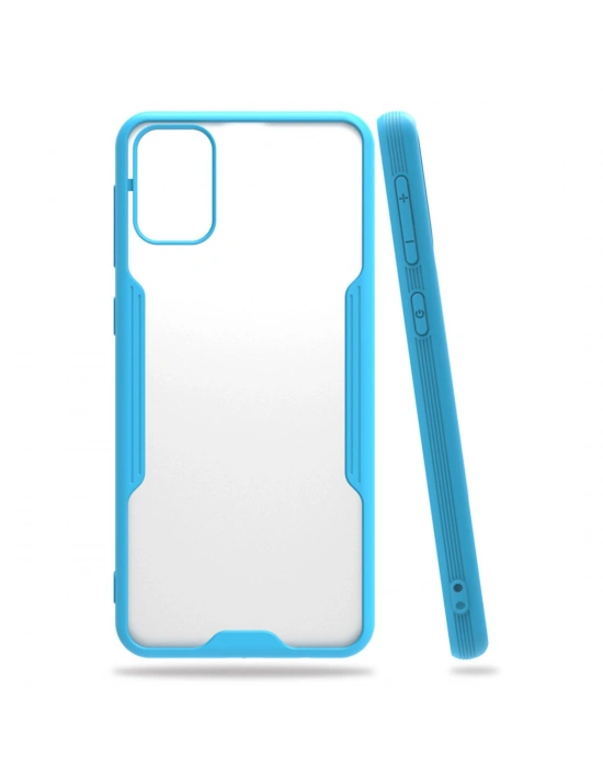 Newface Samsung Galaxy M31 Kılıf Platin Silikon - Mavi