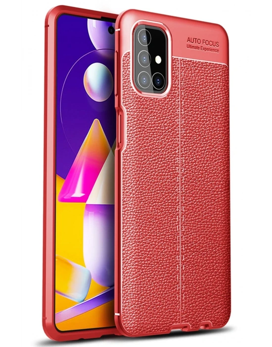 Newface Samsung Galaxy M31S Kılıf Auto Focus Kapak - Kırmızı