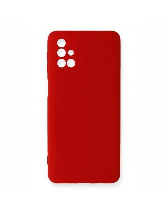 Newface Samsung Galaxy M31S Kılıf Nano içi Kadife Silikon - Kırmızı
