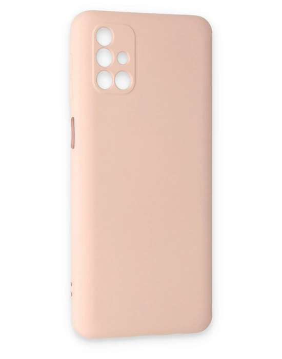 Newface Samsung Galaxy M31S Kılıf Nano içi Kadife Silikon - Pudra