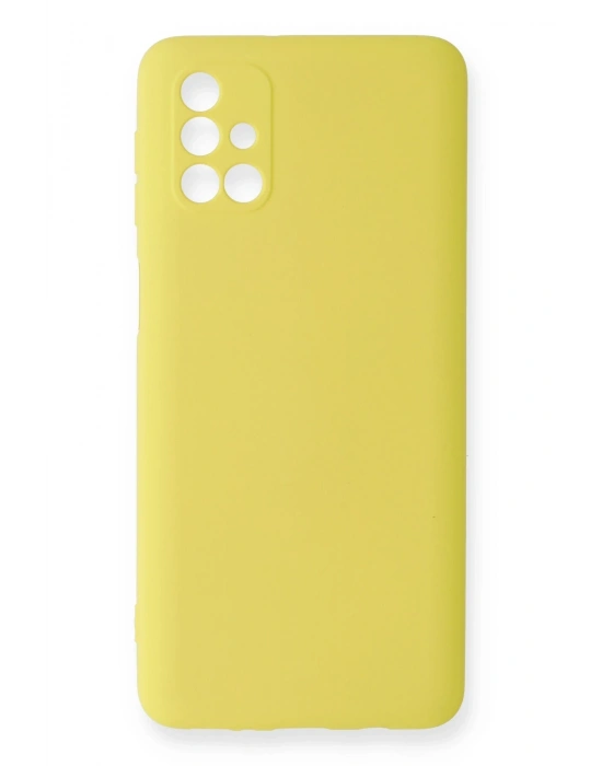 Newface Samsung Galaxy M31S Kılıf Nano içi Kadife Silikon - Sarı