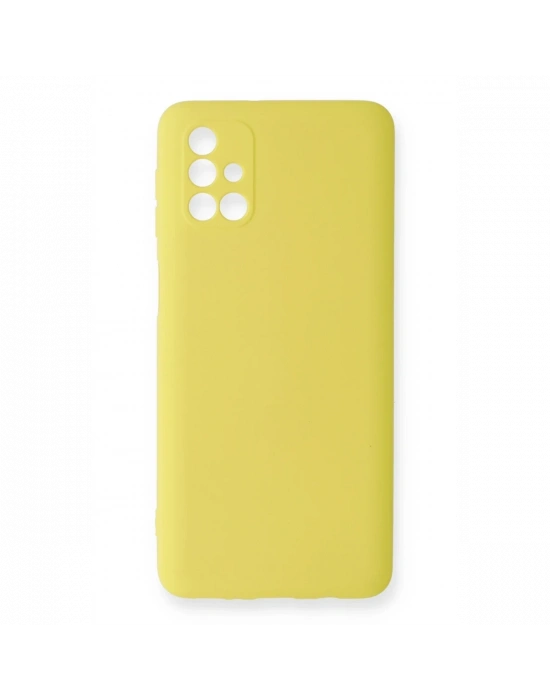 Newface Samsung Galaxy M31S Kılıf Nano içi Kadife Silikon - Sarı