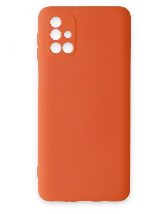 Newface Samsung Galaxy M31S Kılıf Nano içi Kadife Silikon - Turuncu