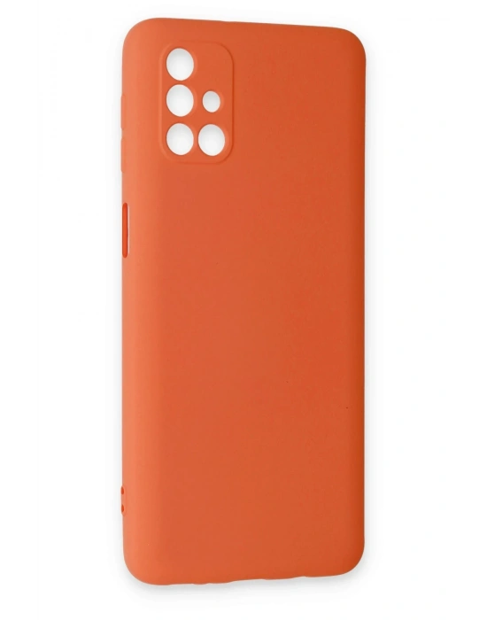 Newface Samsung Galaxy M31S Kılıf Nano içi Kadife Silikon - Turuncu