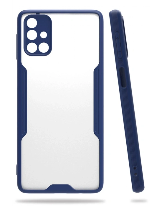 Newface Samsung Galaxy M31S Kılıf Platin Silikon - Lacivert