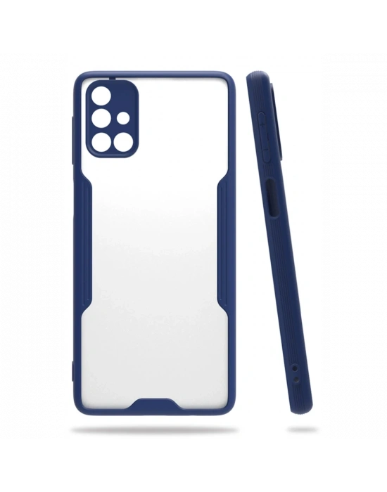 Newface Samsung Galaxy M31S Kılıf Platin Silikon - Lacivert