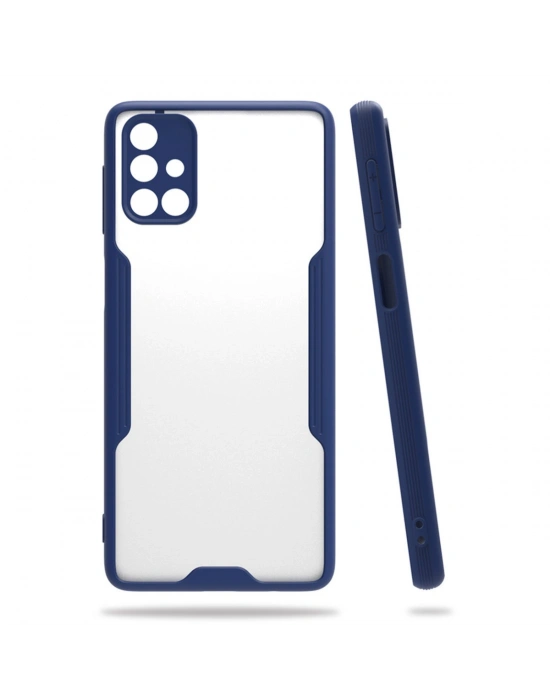 Newface Samsung Galaxy M31S Kılıf Platin Silikon - Lacivert