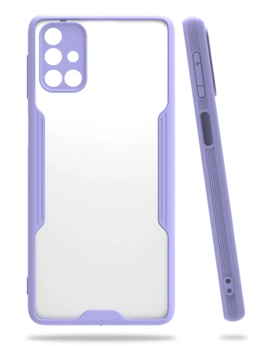 Newface Samsung Galaxy M31S Kılıf Platin Silikon - Lila