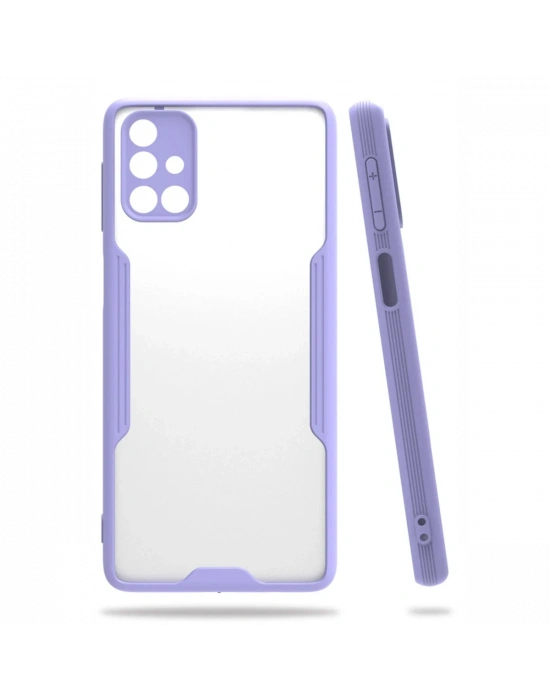 Newface Samsung Galaxy M31S Kılıf Platin Silikon - Lila