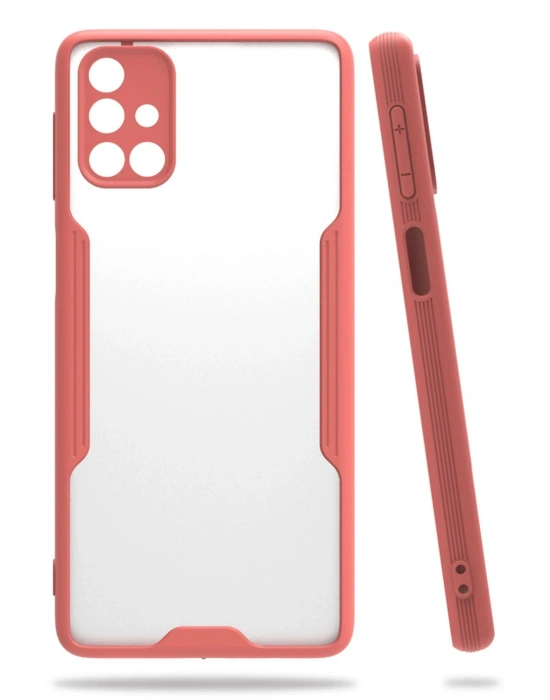 Newface Samsung Galaxy M31S Kılıf Platin Silikon - Pembe