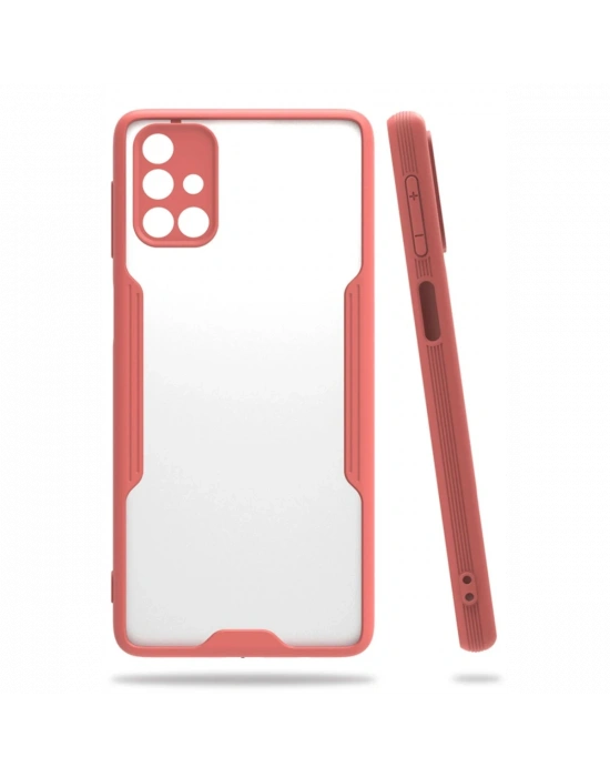 Newface Samsung Galaxy M31S Kılıf Platin Silikon - Pembe