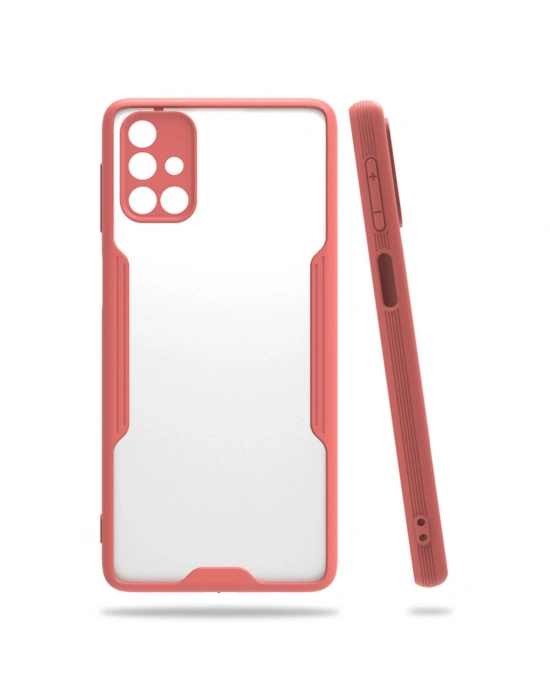 Newface Samsung Galaxy M31S Kılıf Platin Silikon - Pembe