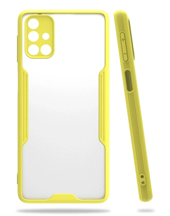 Newface Samsung Galaxy M31S Kılıf Platin Silikon - Sarı