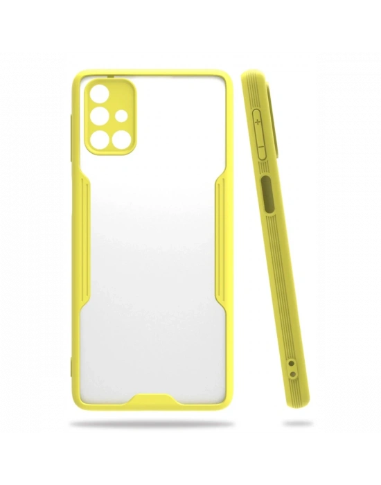 Newface Samsung Galaxy M31S Kılıf Platin Silikon - Sarı