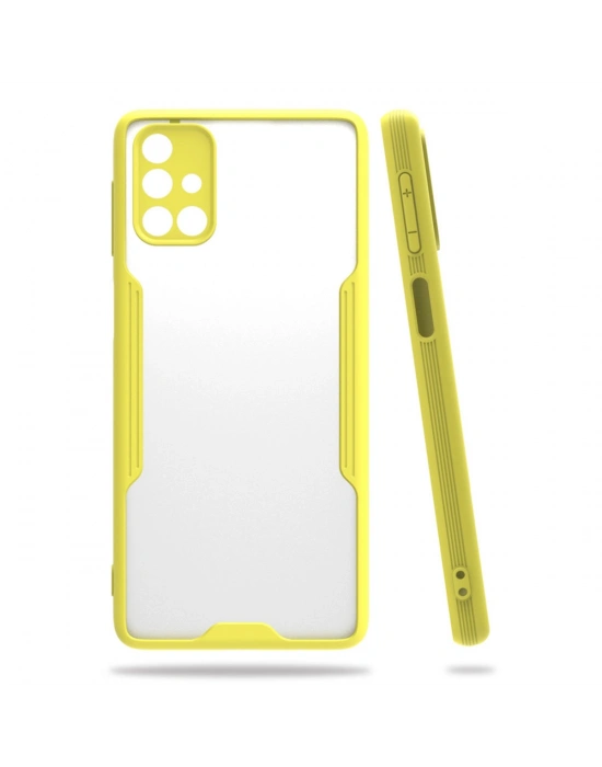 Newface Samsung Galaxy M31S Kılıf Platin Silikon - Sarı