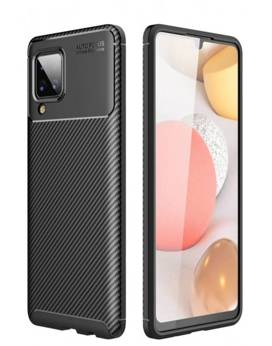 Newface Samsung Galaxy M33 Kılıf Auto Focus Karbon Kapak - Siyah
