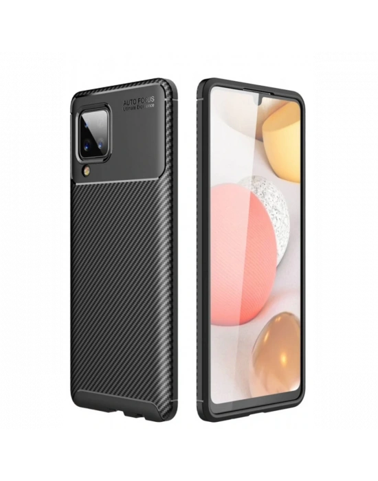 Newface Samsung Galaxy M33 Kılıf Auto Focus Karbon Kapak - Siyah