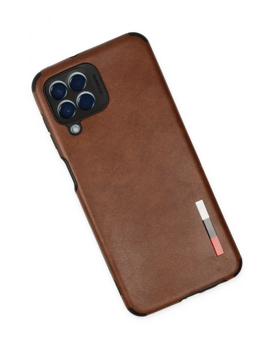 Newface Samsung Galaxy M33 Kılıf Loop Deri Silikon - Kahverengi