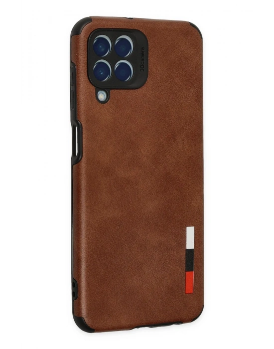 Newface Samsung Galaxy M33 Kılıf Loop Deri Silikon - Kahverengi