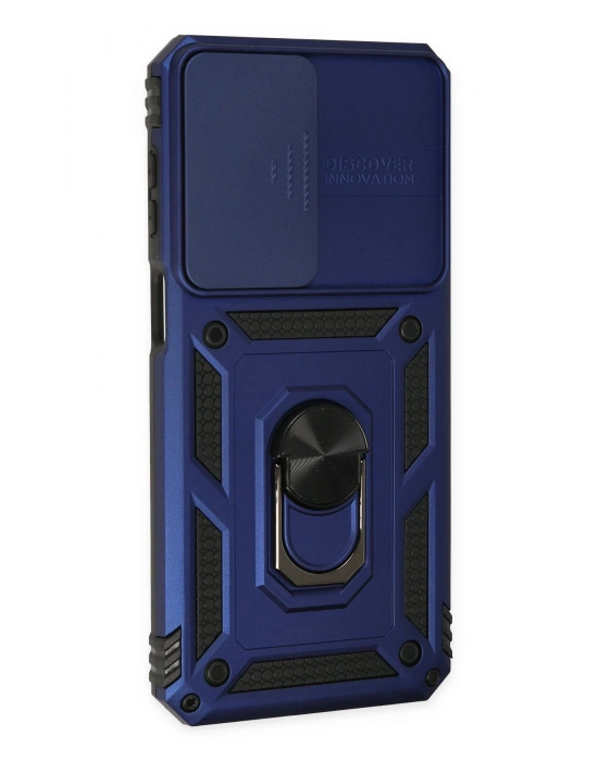 Newface Samsung Galaxy M33 Kılıf Pars Lens Yüzüklü Silikon - Lacivert