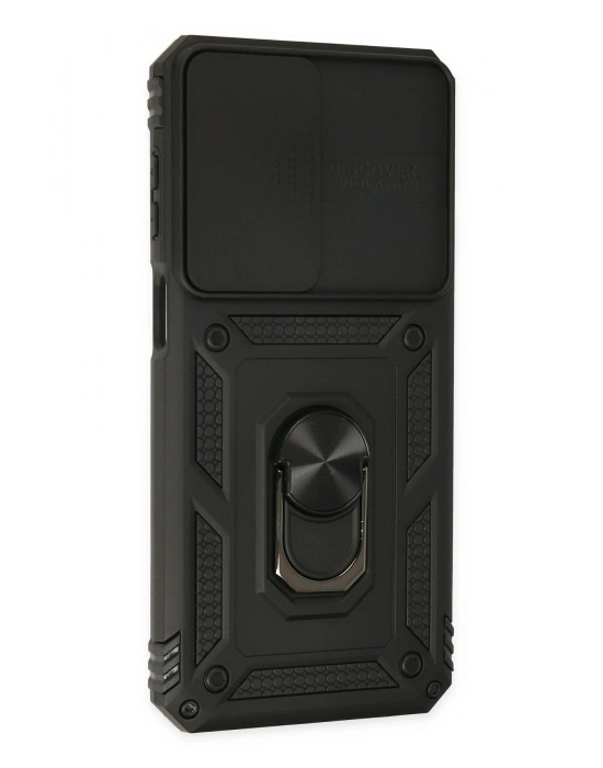 Newface Samsung Galaxy M33 Kılıf Pars Lens Yüzüklü Silikon - Siyah