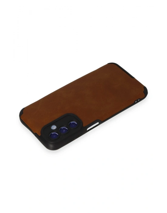 Newface Samsung Galaxy M34 5G Kılıf Loop Deri Silikon - Kahverengi