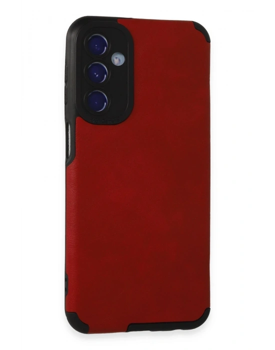 Newface Samsung Galaxy M34 5G Kılıf Loop Deri Silikon - Kırmızı