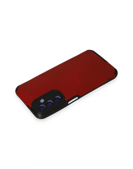 Newface Samsung Galaxy M34 5G Kılıf Loop Deri Silikon - Kırmızı