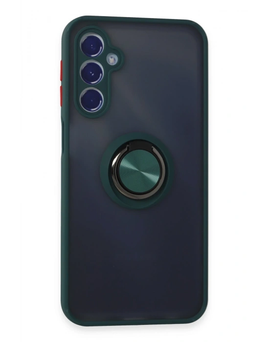 Newface Samsung Galaxy M34 5G Kılıf Montreal Yüzüklü Silikon Kapak - Yeşil