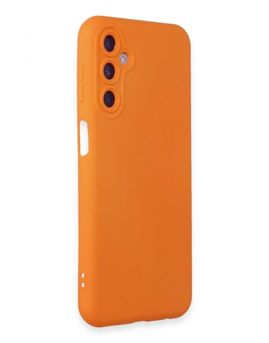 Newface Samsung Galaxy M34 5G Kılıf Nano içi Kadife Silikon - Turuncu